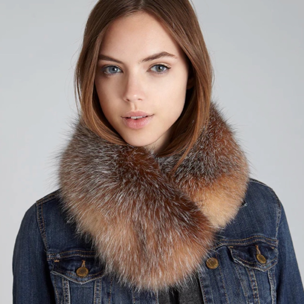 NEW! Crystal Fox Fur Collar, Headband, Scarf New with Tags from Bloomingdale's.